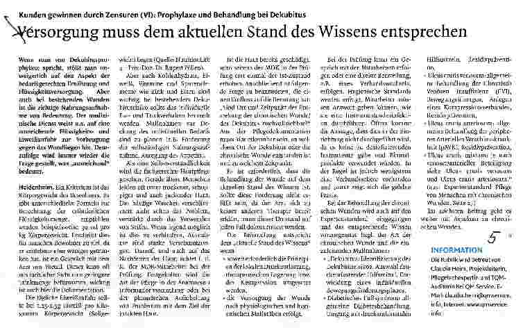 Vorschauseite 1: Versorgung muss dem aktuellen Stand des Wissens entsprechen