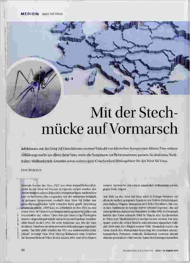 Vorschauseite 1: Mit der Stechmücke auf Vormarsch