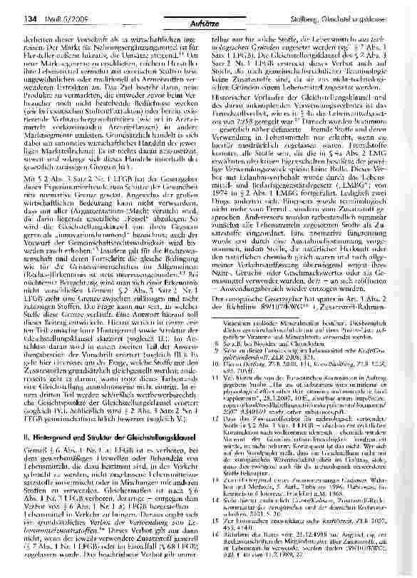Vorschauseite 2: Der Streit um Auslegung und Folgen der Gleichstellungsklausel des § 2 Abs. 3 Satz 2 Nr. 1 LFGB - Eine Bestandsaufnahme