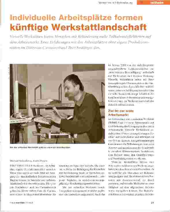 Vorschauseite 1: Individuelle Arbeitsplätze formen künftige Werkstattlandschaft