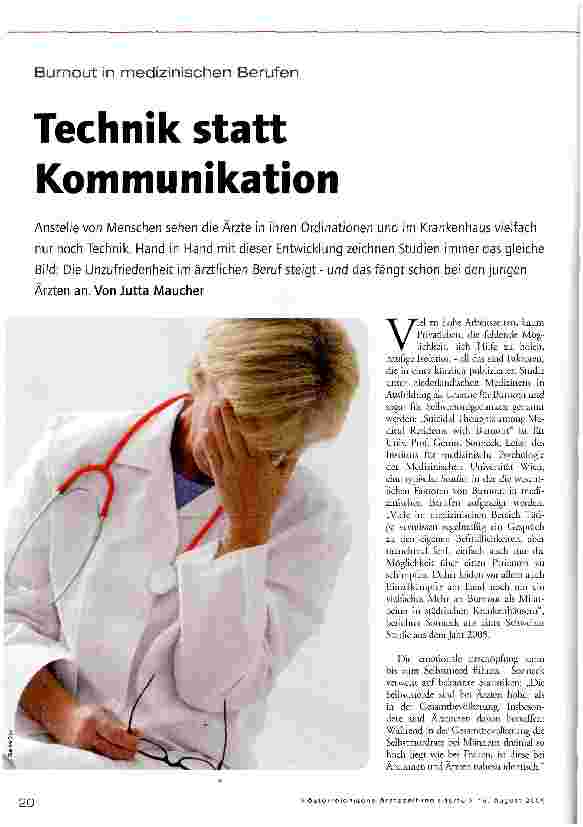 Vorschauseite 1: Technik statt Kommunikation