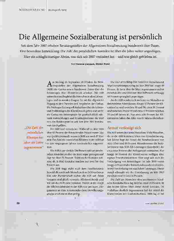 Vorschauseite 1: Die Allgemeine Sozialberatung ist persönlich