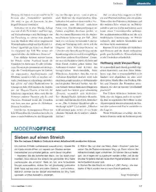 Vorschauseite 2: Was wissen wir eigentlich über Alzheimer-Demenz? Nicht viel!