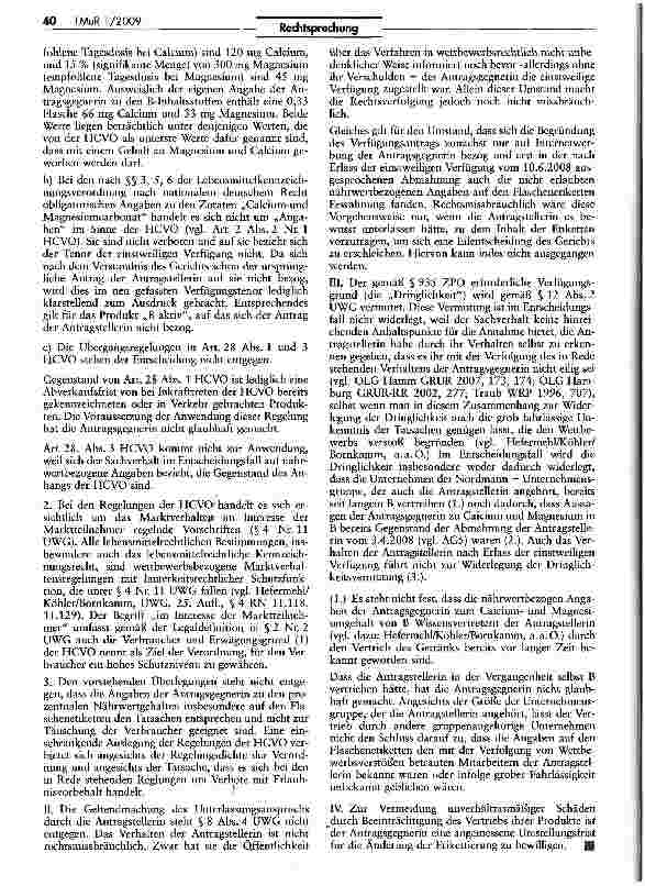 Vorschauseite 3: Zum Hinweis auf enthaltene Mineralstoffe in einem Erfrischungsgetränk