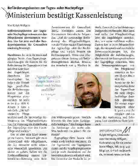 Vorschauseite 1: Ministerium bestätigt Kassenleistung