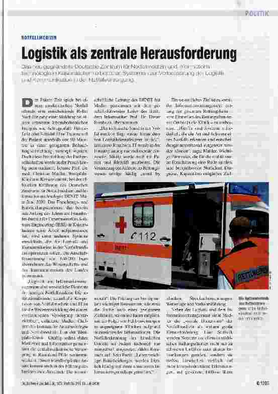 Vorschauseite 1: Logistik als zentrale Herausforderung