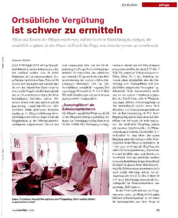 Vorschauseite 1: Ortsübliche Vergütung ist schwer zu ermitteln