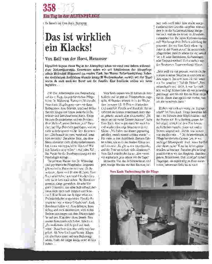 Vorschauseite 1: Zu Besuch bei Vera Koch Das ist wirklich ein Klacks!