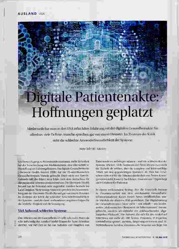 Vorschauseite 1: Digitale Patientenakte: Hoffnung geplatzt