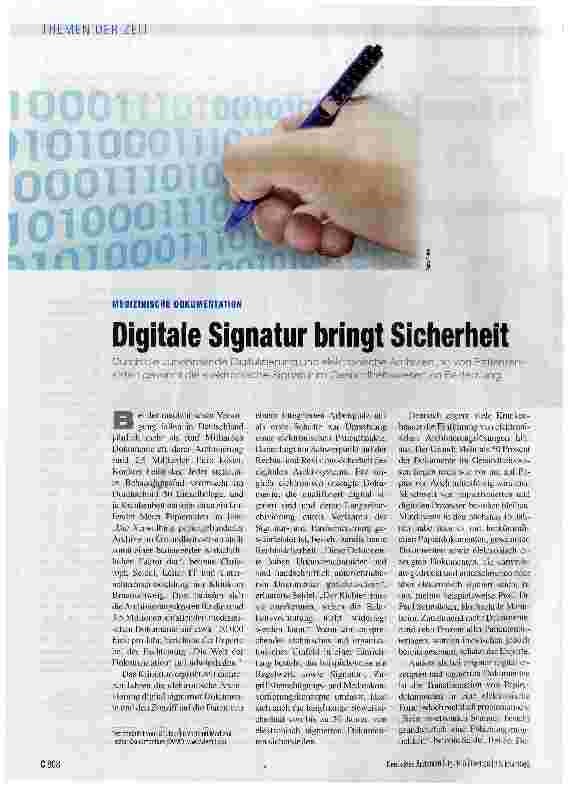Vorschauseite 1: Digitale Signatur bringt Sicherheit