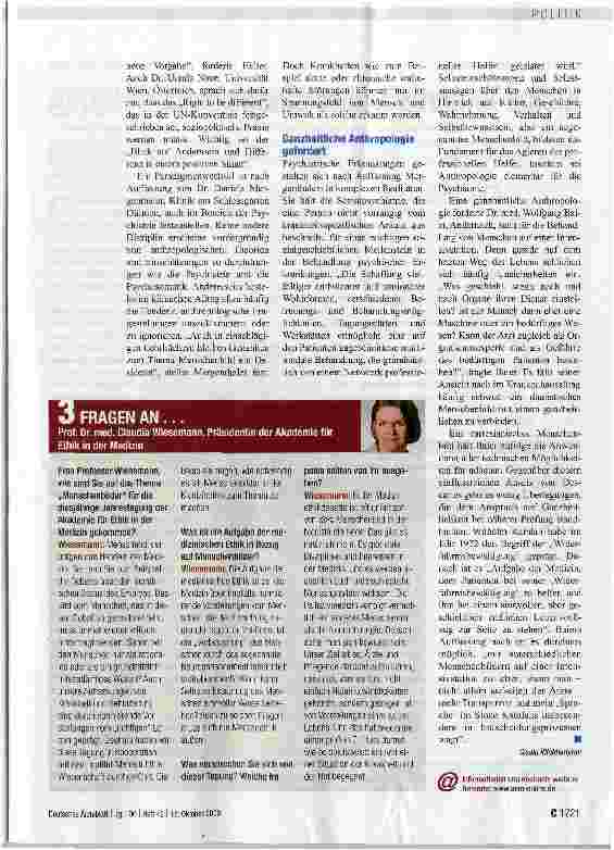 Vorschauseite 2: Prägend für das ärztliche Handeln