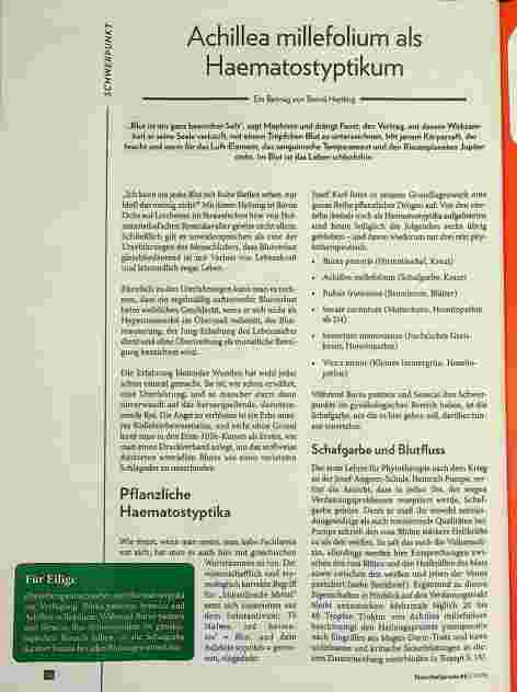 Vorschauseite 1: Achillea millefolium als Hämostyptikum
