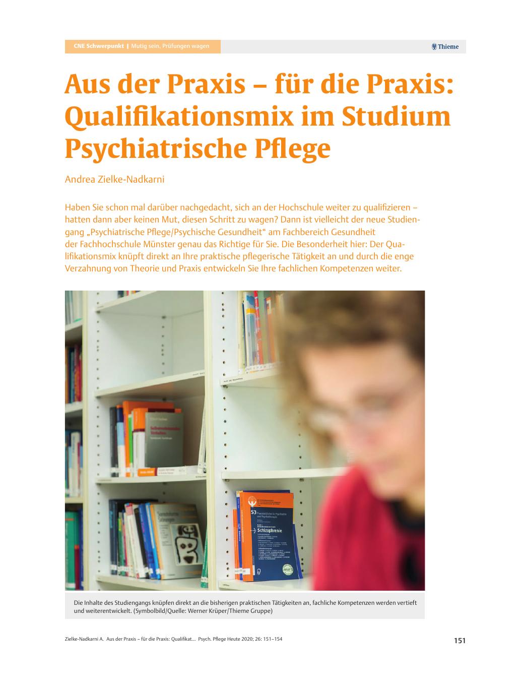 Vorschauseite 1: Aus der Praxis – für die Praxis: Qualifikationsmix im Studium Psychiatrische Pflege