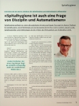 Vorschauseite 1: "Spitalhygiene ist auch eine Frage von Disziplin und Automatismen."
