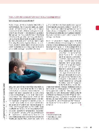 Vorschauseite 1: Wie einsam sind unsere Kinder?
