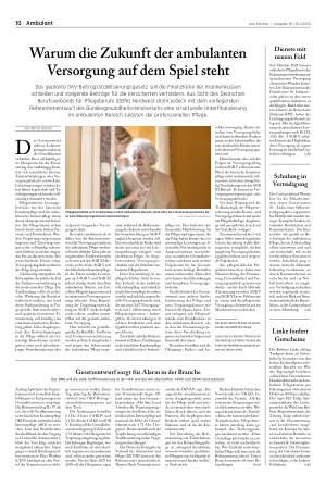 Vorschauseite 1: Warum die Zukunft der ambulanten Versorgung auf dem Spiel steht