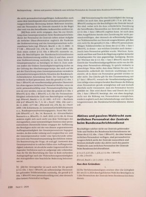 Vorschauseite 1: Aktives und passives Wahlrecht zum örtlichen Personalrat der Zentrale beim Bundesnachrichtendienst