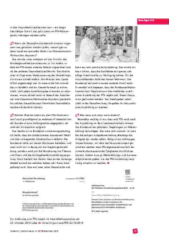 Vorschauseite 2: PTA: Notwendig ist eine grundlegende Reform.