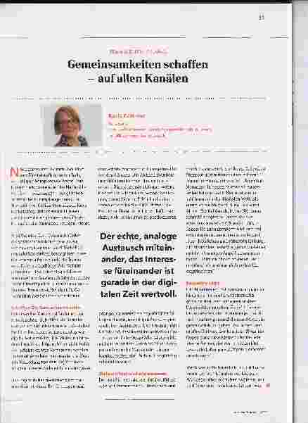 Vorschauseite 2: Gemeinsamkeiten schaffen - auf allen Kanälen
