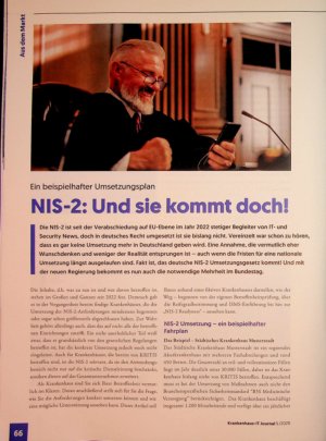 Vorschauseite 1: NIS-2: Und sie kommt duch! Ein beispielhafter Umsetzungsplan