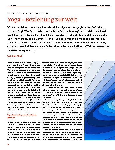 Vorschauseite 1: Yoga – Beziehung zur Welt