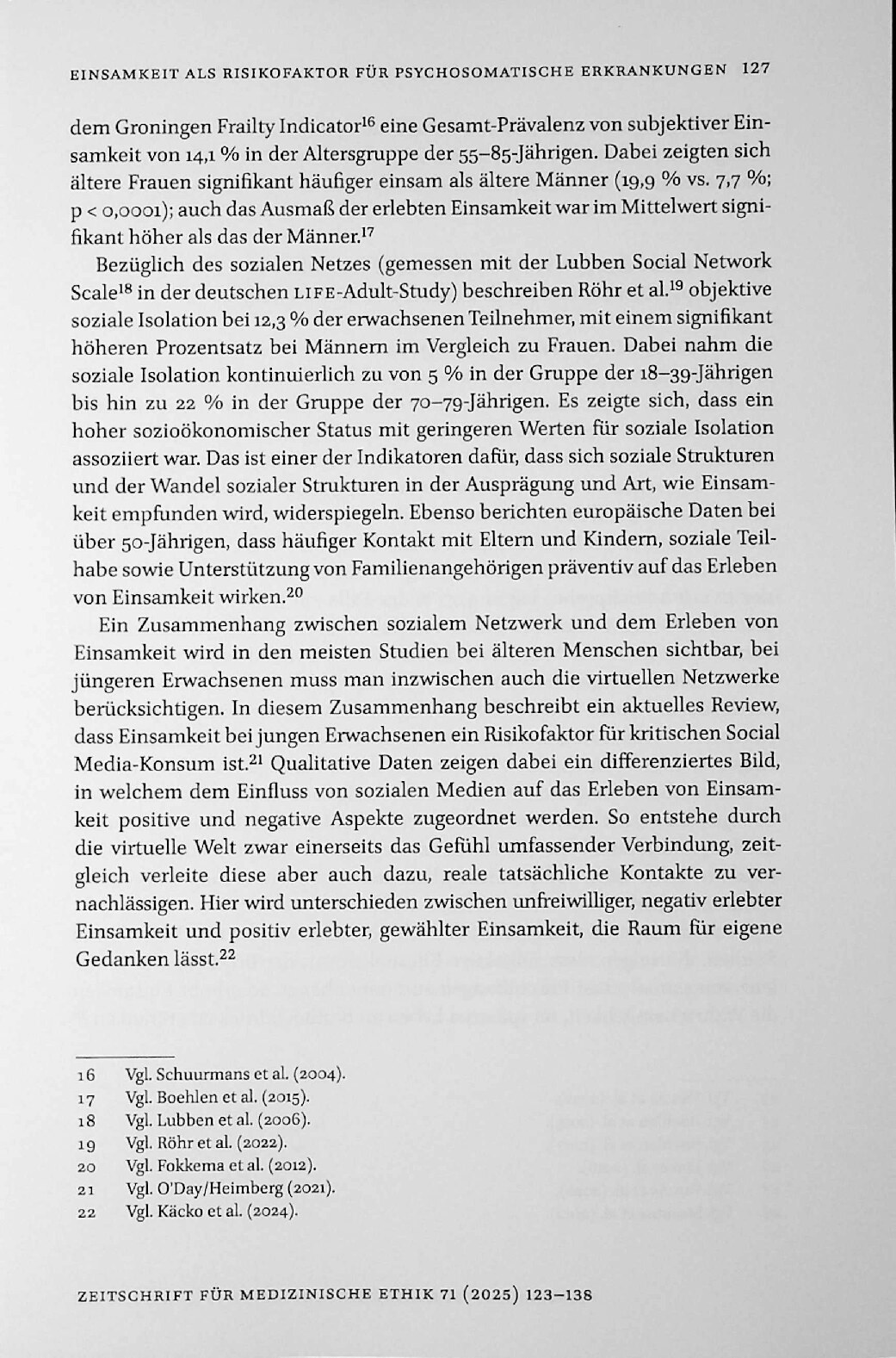 Vorschauseite 5: Einsamkeit als Risikofaktor für psychosomatische Erkrankungen und erhöhtes Sterberisiko
