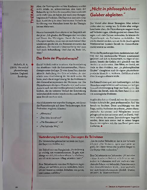 Vorschauseite 3: IFOMPT 2024: Paradigmenwechsel in Basel. Aus „manipulativ“ wird „muskuloskeletal“.