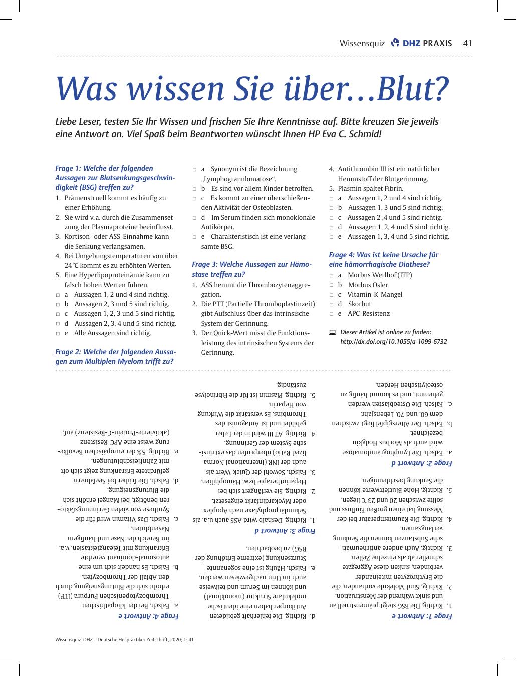Vorschauseite 1: Was wissen Sie über... Blut?