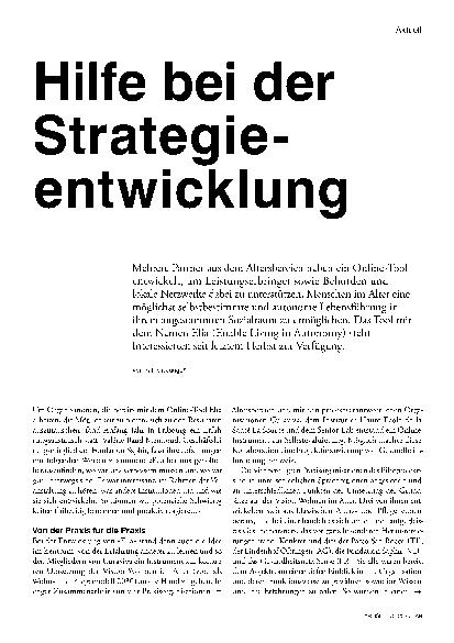 Vorschauseite 1: Hilfe bei der Strategieentwicklung
