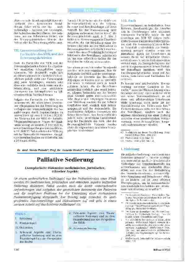 Vorschauseite 1: Palliative Sedierung