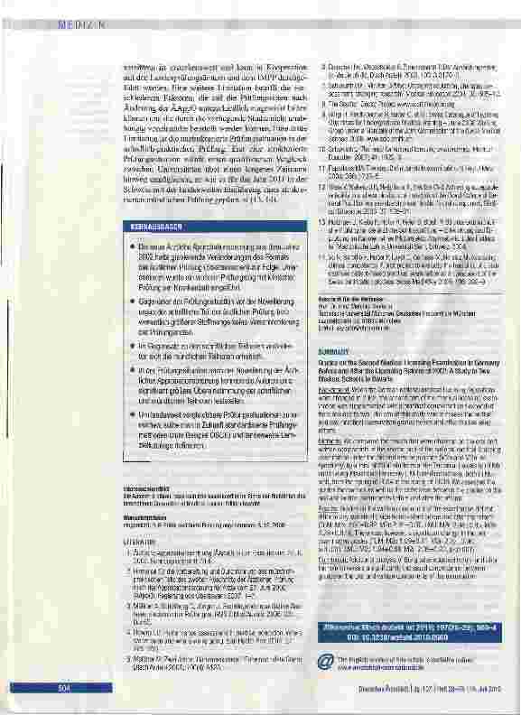 Vorschauseite 5: Neue ärztliche Approbationsordnung und Notengebung beim Zweiten Staatsexamen