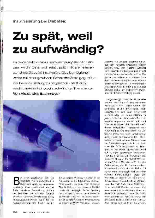 Vorschauseite 1: Zu spät, weil zu aufwändig?