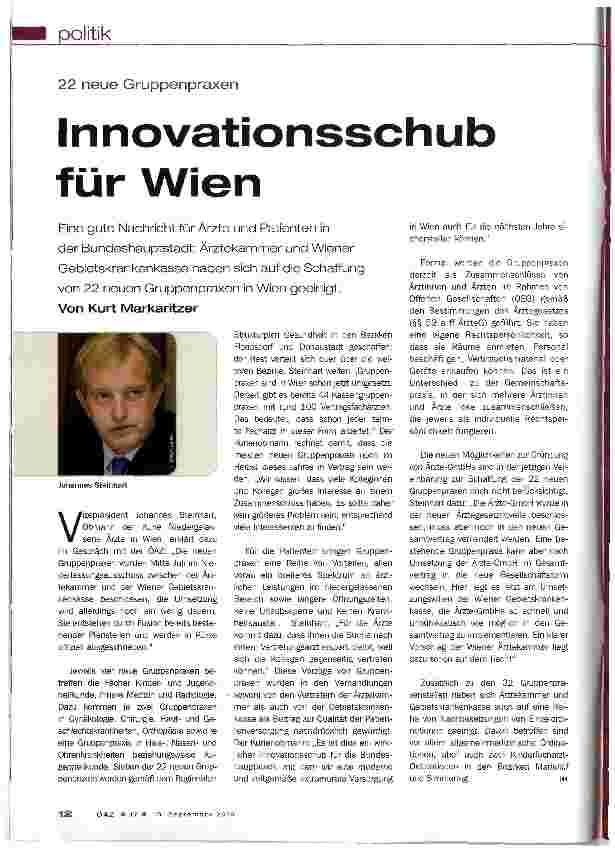 Vorschauseite 1: Innovationsschub für Wien