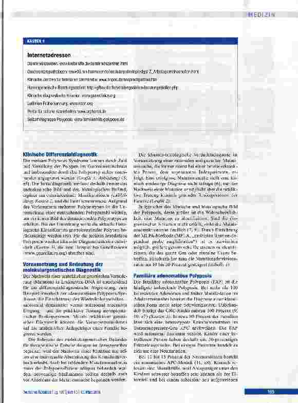 Vorschauseite 3: Differenzialdiagnostik und Früherkennung hereditärer gastrointestinaler Polyposis-Syndrome
