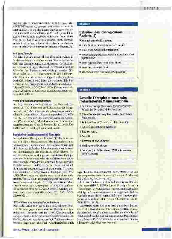 Vorschauseite 3: Rezidiviertes Mammakarzinom