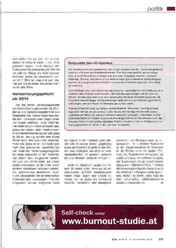 Vorschauseite 2: ObamaCare hält Einzug