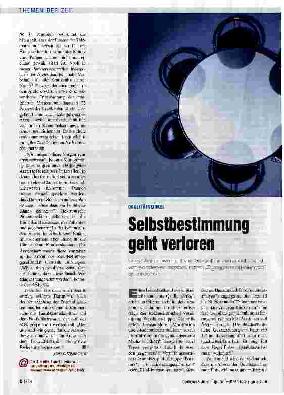 Vorschauseite 1: Selbstbestimmung geht verloren