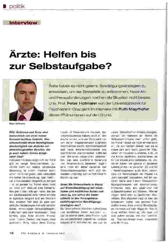 Vorschauseite 1: Ärzte: Helfen bis zur Selbstaufgabe?