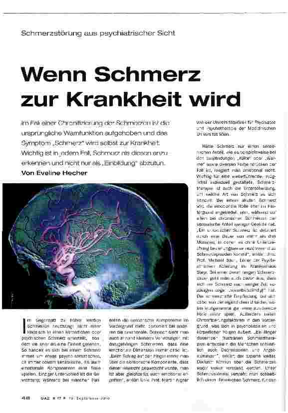 Vorschauseite 1: Wenn Schmerz zur Krankheit wird
