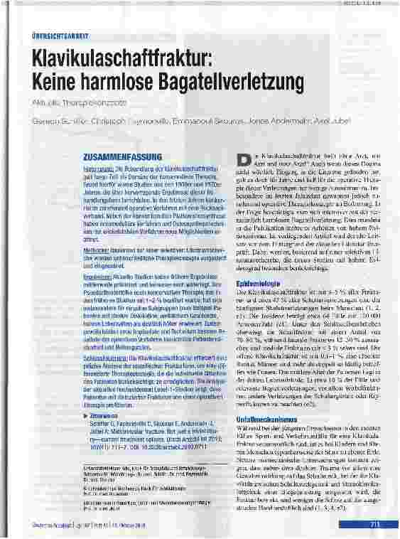 Vorschauseite 1: Klavikulaschaftfraktur: Keine harmlose Bagatellverletzung