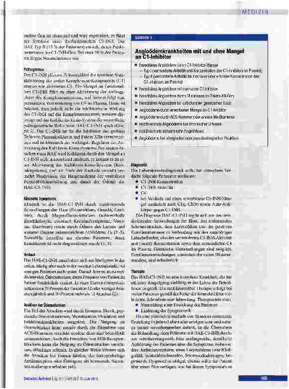 Vorschauseite 2: Rezidiyierende Angioödeme mit potenzieller Erstickungsgefahr