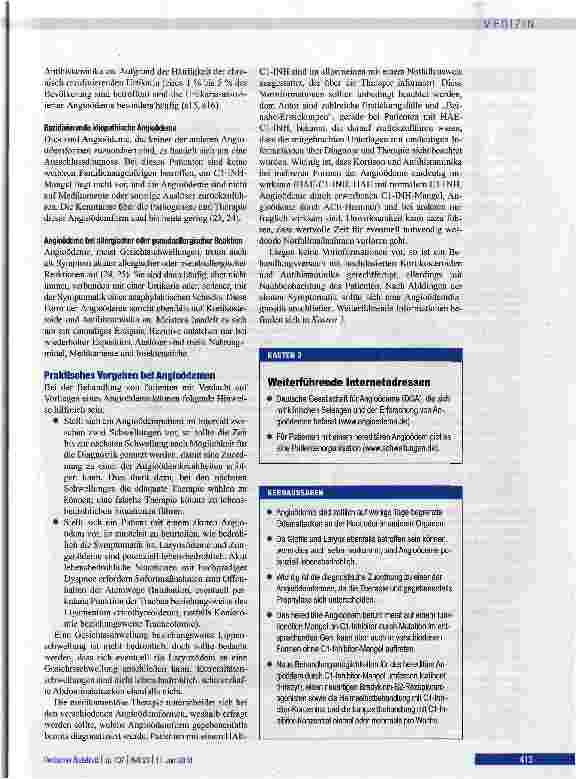 Vorschauseite 6: Rezidiyierende Angioödeme mit potenzieller Erstickungsgefahr