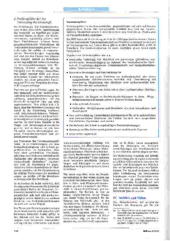 Vorschauseite 4: Die Bewohnervertretung -Der österreichische Weg