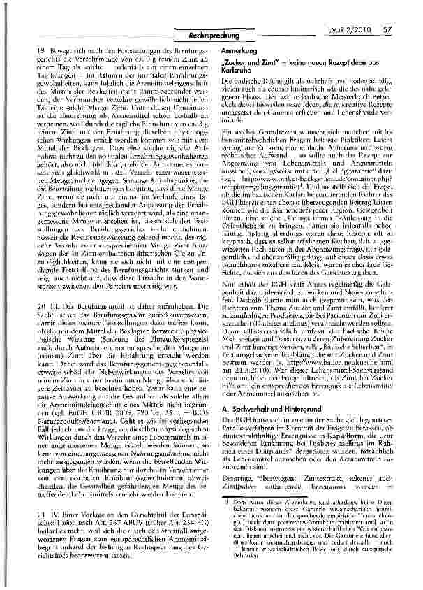 Vorschauseite 4: Unzulässigkeit der Bewerbung und Inverkehrbringen des Miteis Nobilin GLUCO Zimt als diätetisches Lebensmittel mangels Einhaltung der Voraussetzungen der Diätverordnung