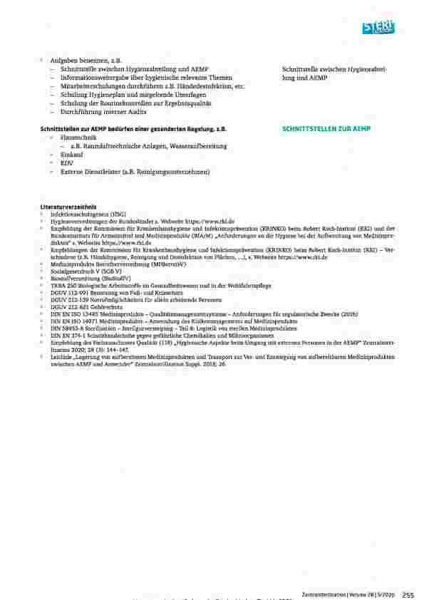 Vorschauseite 6: Empfehlung des Fachausschusses Hygiene, Bau und Technik Anforderungen für den Bau oder Umbau einer Aufbereitungseinheit für Medizinprodukte (AEMP)