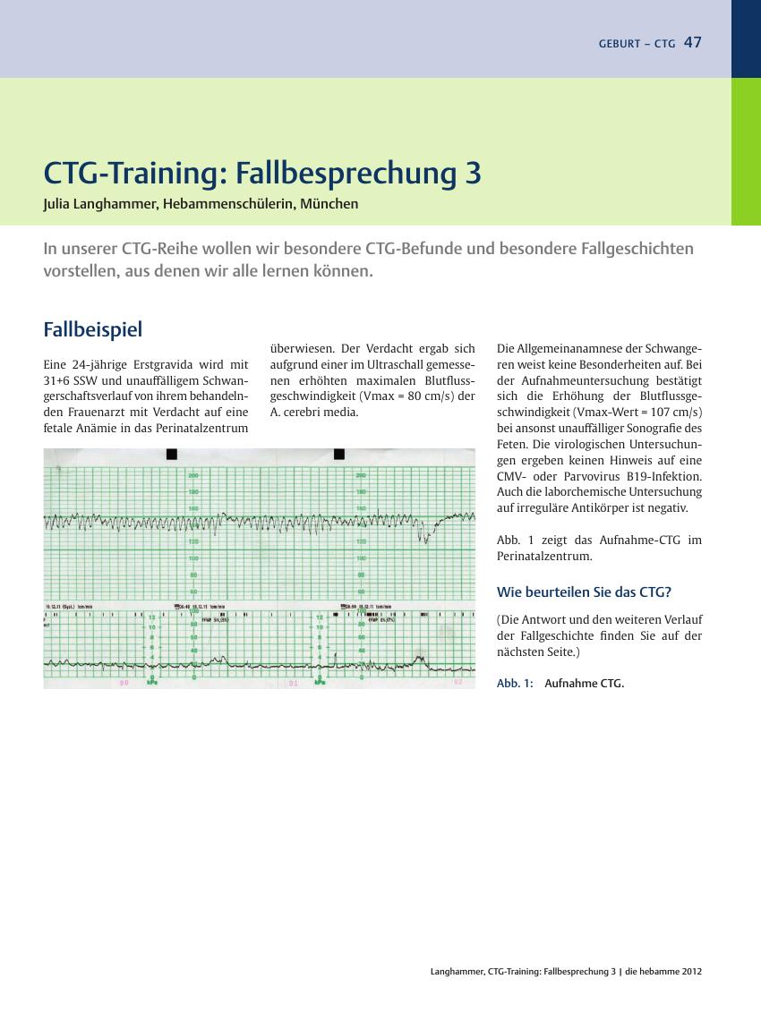 Vorschauseite 1: CTG-Training: Fallbesprechung 3