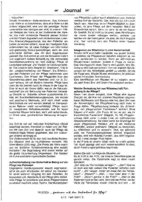 Vorschauseite 2: Rituale und Wissenschaft in der Pflege