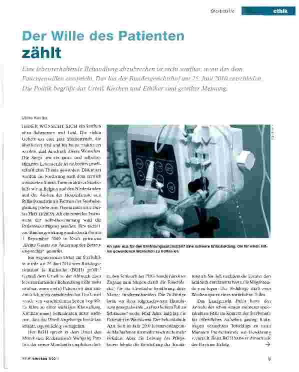 Vorschauseite 1: Der Wille des Patienten zählt