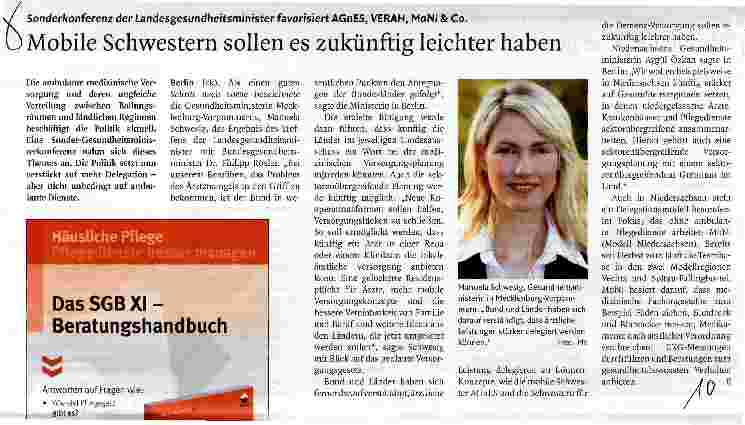 Vorschauseite 1: Mobile Schwestern sollen es zukünftig leichter haben