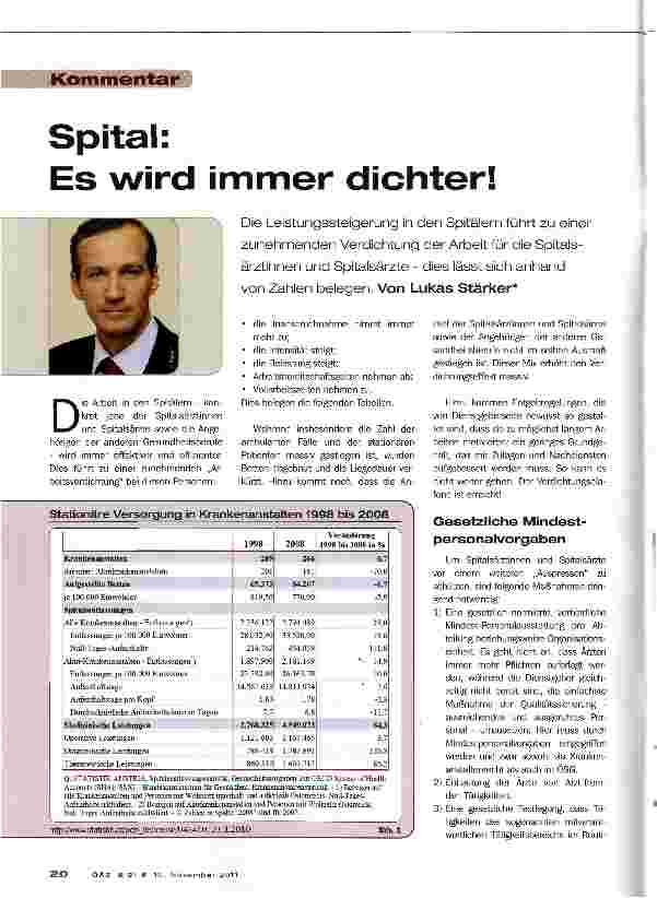 Vorschauseite 1: Spital: Es wird immer dichter!